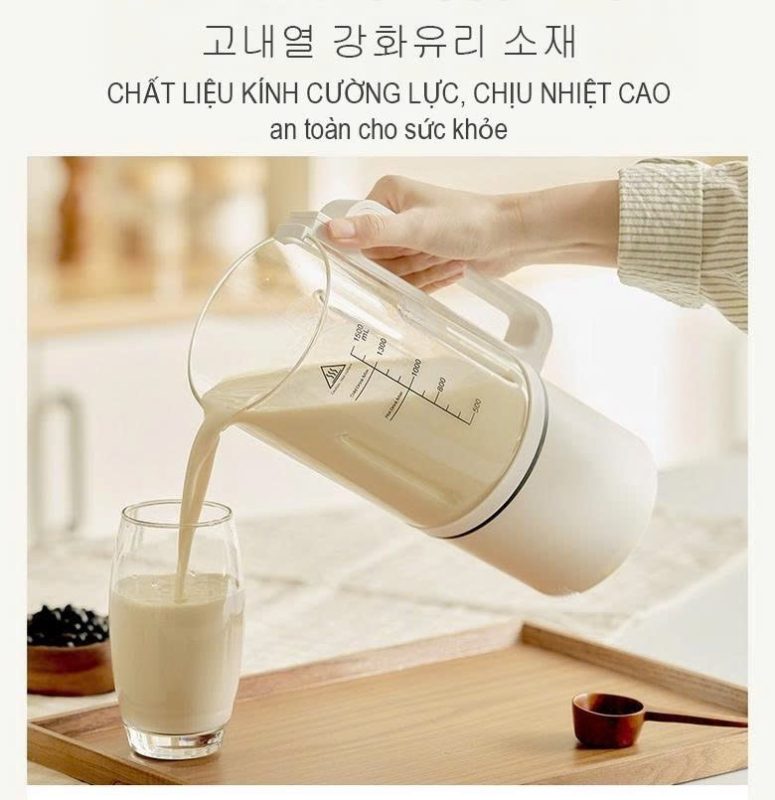 Máy làm sữa hạt chống ồn JIWON JW-6038 PRO dung tích 1.5 lít