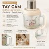 Cối thủy tinh 2L có tay cầm máy xay đa năng JIWON JWD-F25