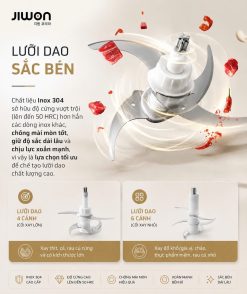 Cối thủy tinh 2L có tay cầm máy xay đa năng JIWON JWD-F25
